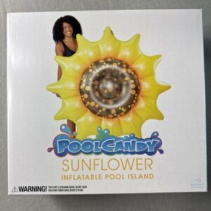 PoolCandy Giant Inflatable 60" Sunflower Island Swim Pool Float Beach Flower NEW